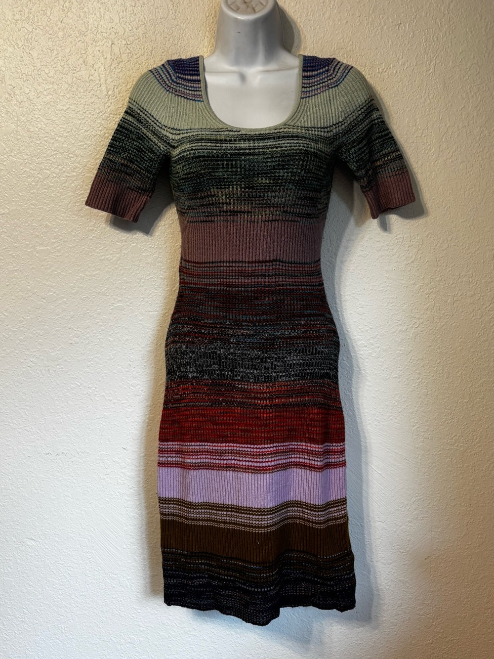 Anthropologie Space-Dyed Knit Midi Dress XS